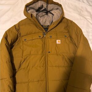 Carhartt Men's Tan Montana Hooded Puffer Jacket